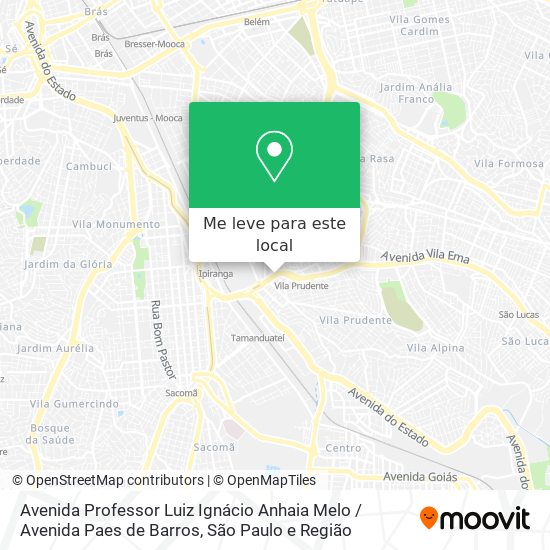 Avenida Professor Luiz Ignácio Anhaia Melo / Avenida Paes de Barros mapa