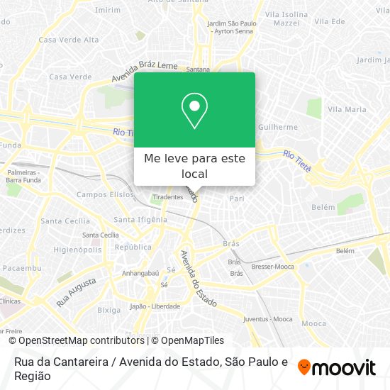 Rua da Cantareira / Avenida do Estado mapa
