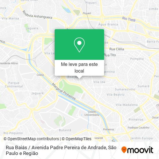 Rua Baiás / Avenida Padre Pereira de Andrade mapa