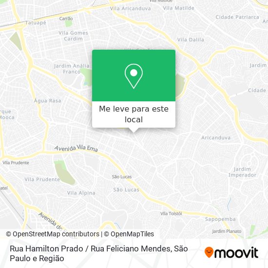 Rua Hamilton Prado / Rua Feliciano Mendes mapa