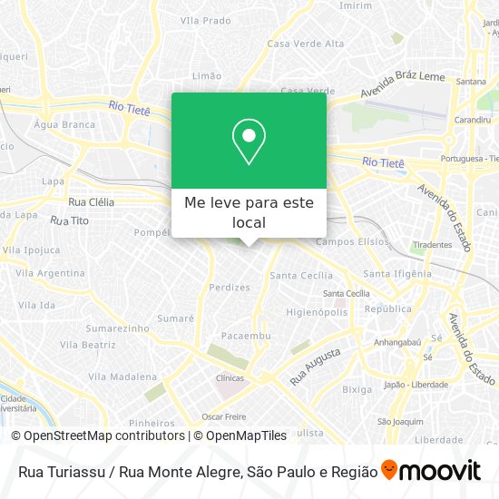 Rua Turiassu / Rua Monte Alegre mapa