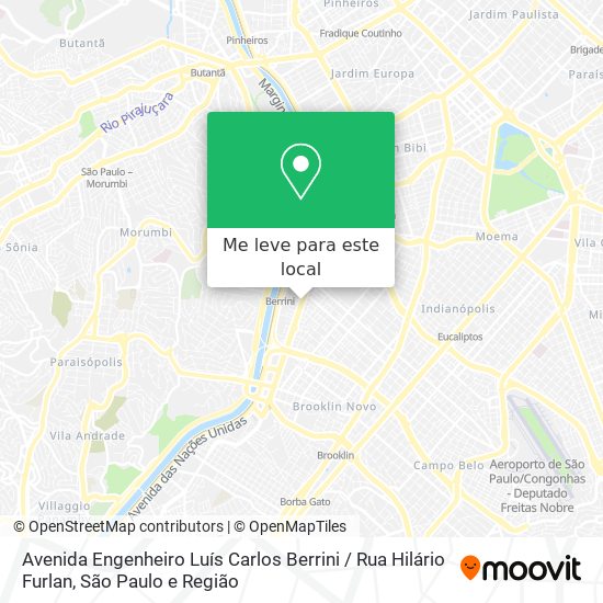 Avenida Engenheiro Luís Carlos Berrini / Rua Hilário Furlan mapa