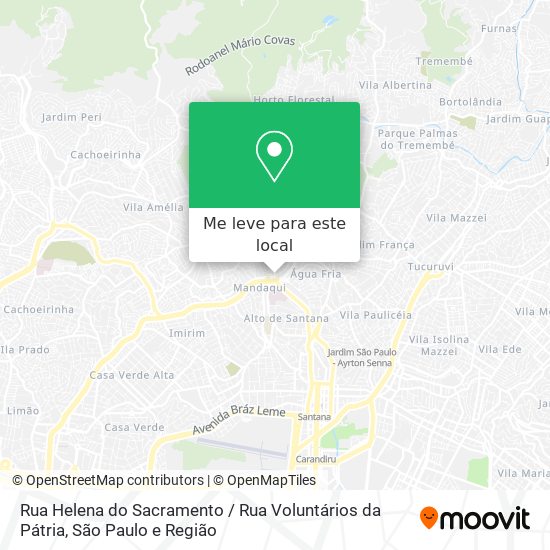 Rua Helena do Sacramento / Rua Voluntários da Pátria mapa