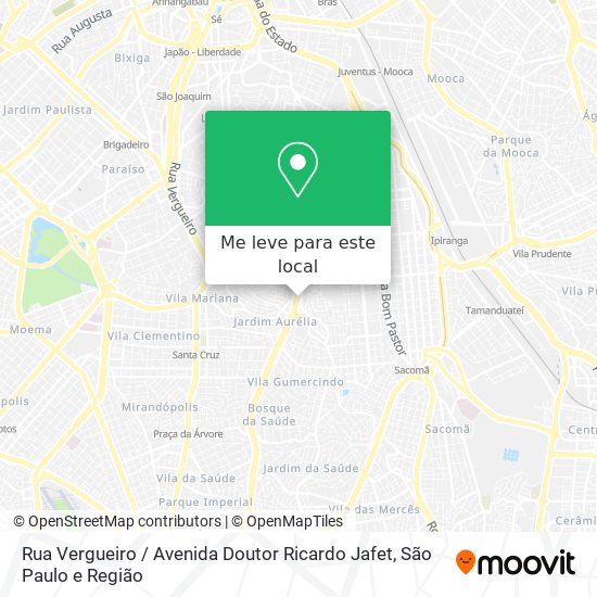 Rua Vergueiro / Avenida Doutor Ricardo Jafet mapa