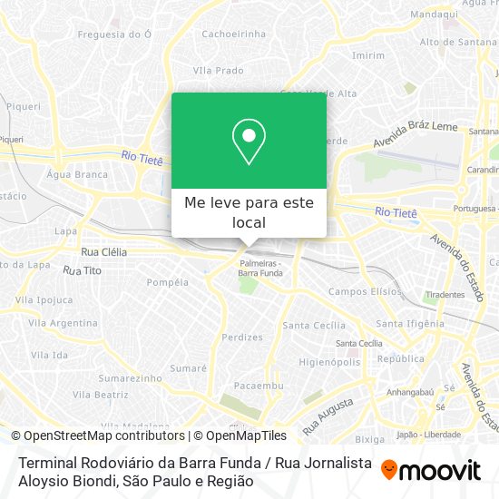 Terminal Rodoviário da Barra Funda / Rua Jornalista Aloysio Biondi mapa