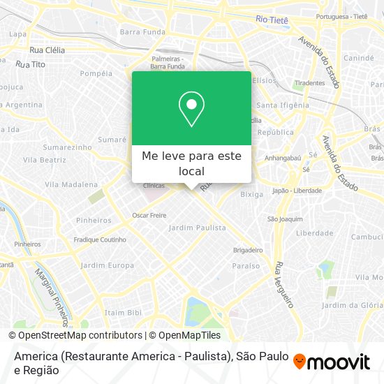 America (Restaurante America - Paulista) mapa