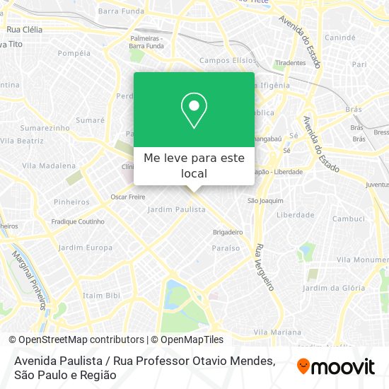 Avenida Paulista / Rua Professor Otavio Mendes mapa
