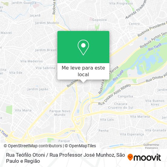 Rua Teófilo Otoni / Rua Professor José Munhoz mapa