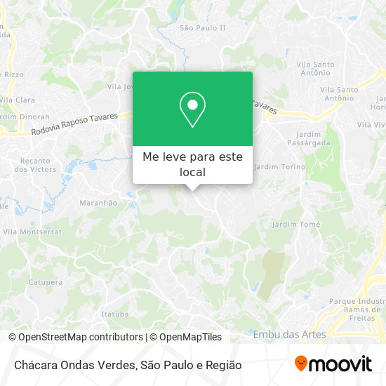 Chácara Ondas Verdes mapa