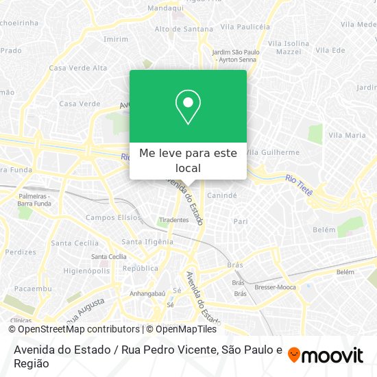 Avenida do Estado / Rua Pedro Vicente mapa