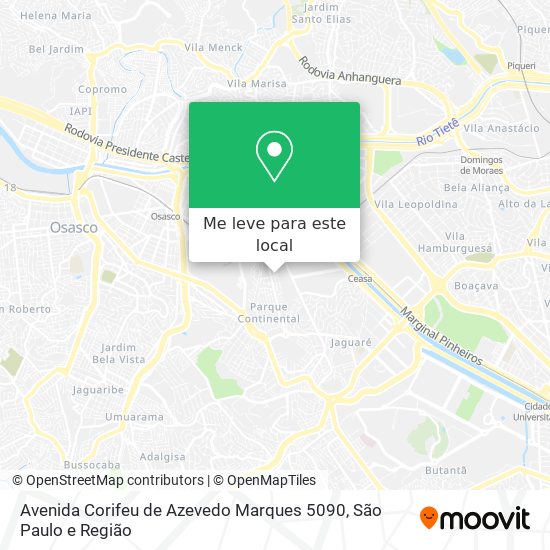 Avenida Corifeu de Azevedo Marques 5090 mapa