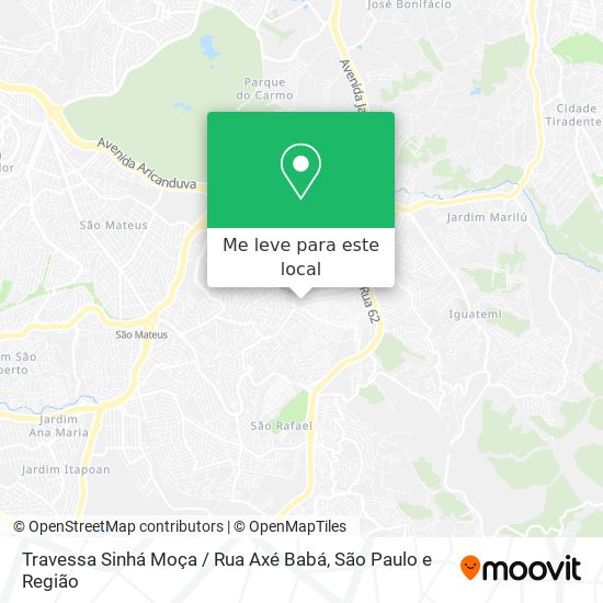 Travessa Sinhá Moça / Rua Axé Babá mapa