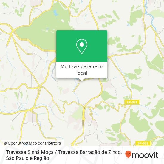 Travessa Sinhá Moça / Travessa Barracão de Zinco mapa