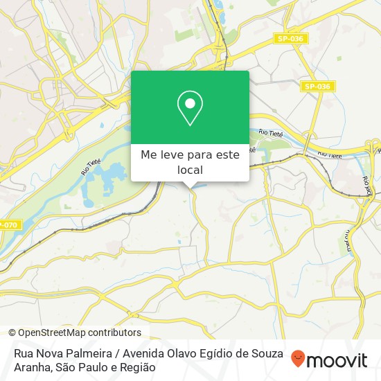 Rua Nova Palmeira / Avenida Olavo Egídio de Souza Aranha mapa