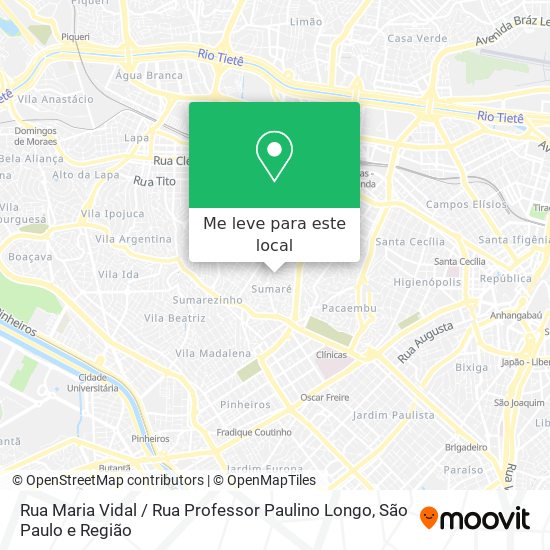 Rua Maria Vidal / Rua Professor Paulino Longo mapa