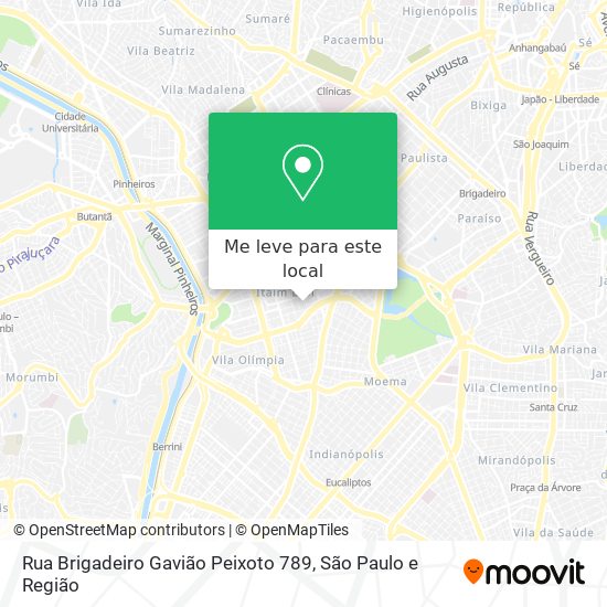 Rua Brigadeiro Gavião Peixoto 789 mapa