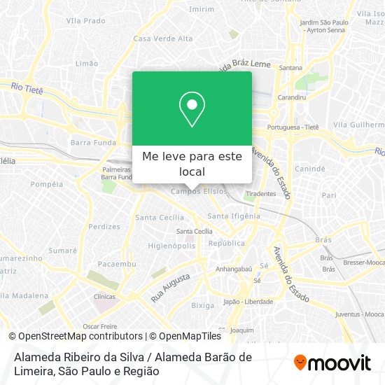 Alameda Ribeiro da Silva / Alameda Barão de Limeira mapa
