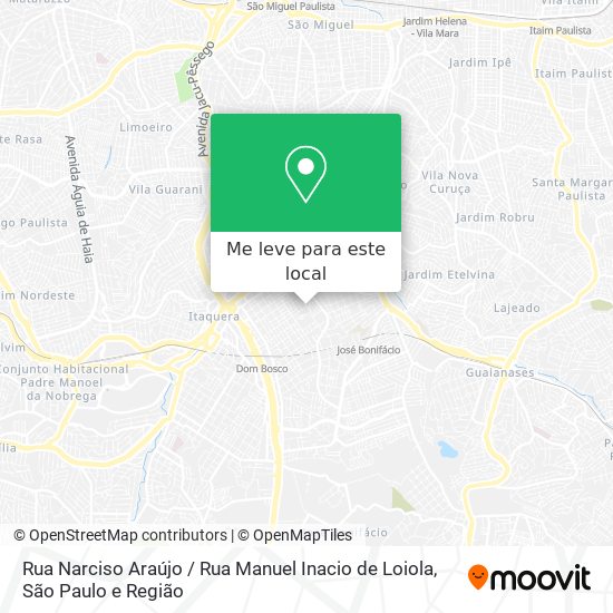 Rua Narciso Araújo / Rua Manuel Inacio de Loiola mapa