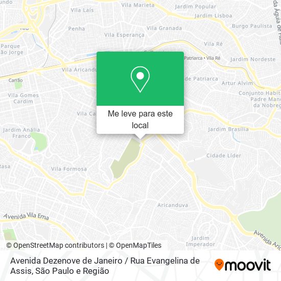 Avenida Dezenove de Janeiro / Rua Evangelina de Assis mapa