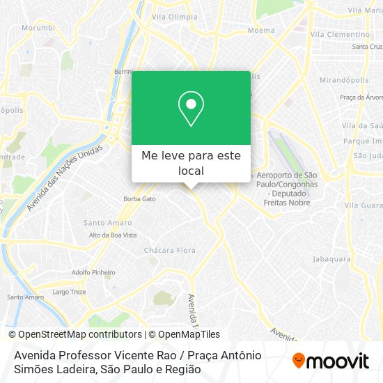 Avenida Professor Vicente Rao / Praça Antônio Simões Ladeira mapa