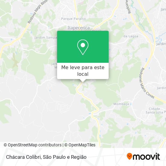 Chácara Colibri mapa