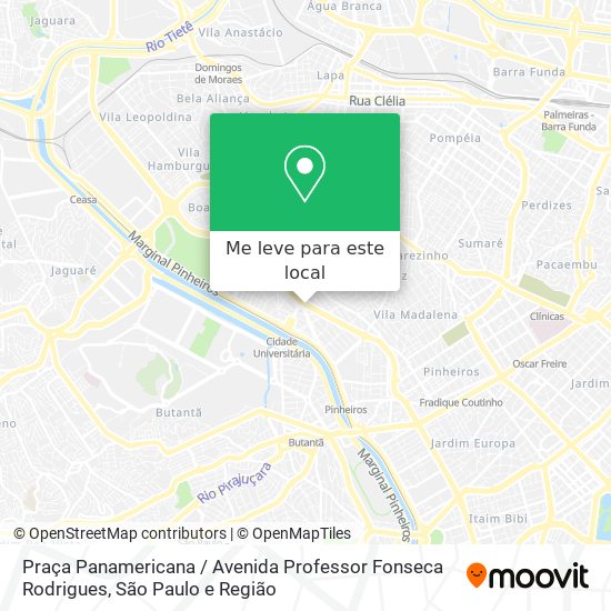 Praça Panamericana / Avenida Professor Fonseca Rodrigues mapa