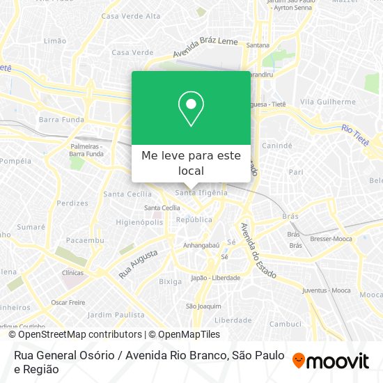 Rua General Osório / Avenida Rio Branco mapa