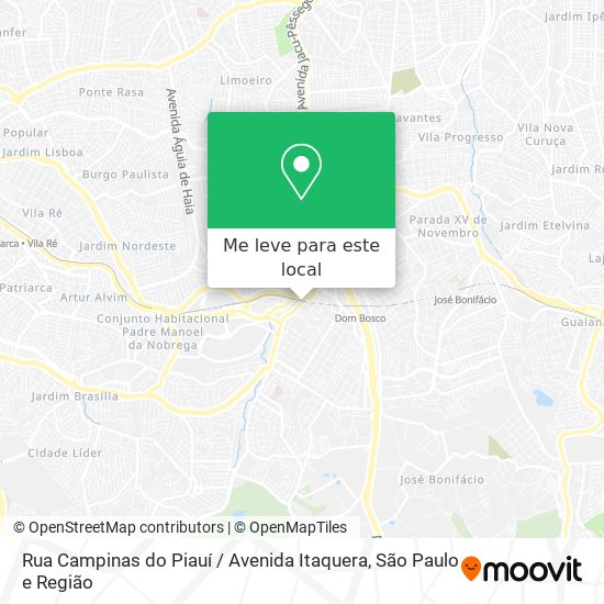 Rua Campinas do Piauí / Avenida Itaquera mapa