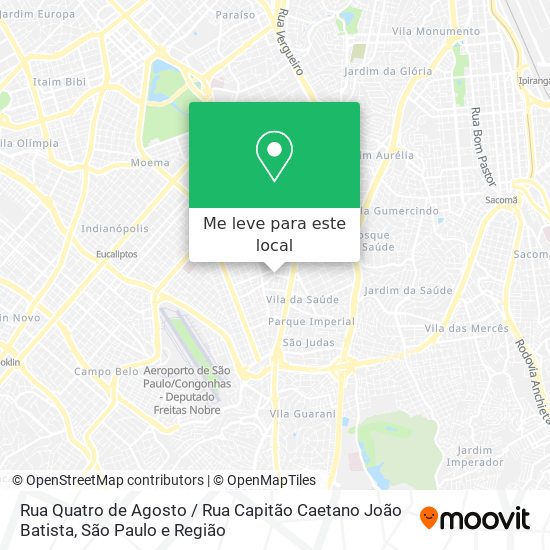 Rua Quatro de Agosto / Rua Capitão Caetano João Batista mapa