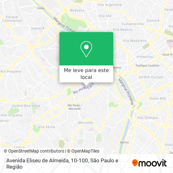 Avenida Eliseu de Almeida, 10-100 mapa
