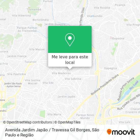 Avenida Jardim Japão / Travessa Gil Borges mapa