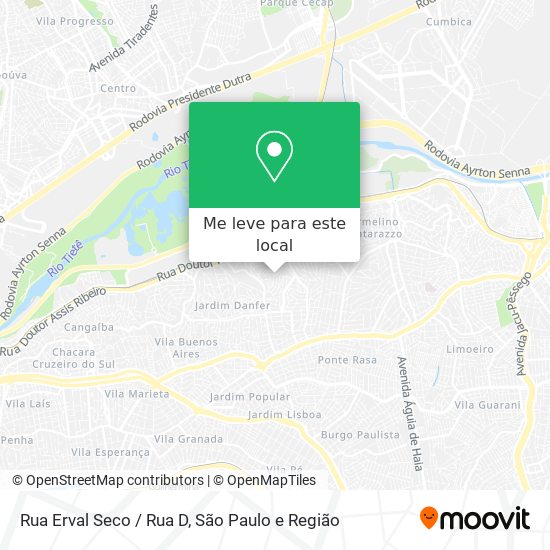 Rua Erval Seco / Rua D mapa