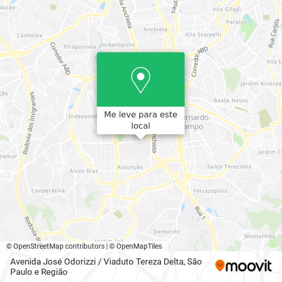 Avenida José Odorizzi / Viaduto Tereza Delta mapa