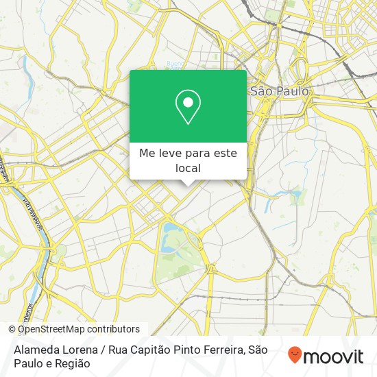 Alameda Lorena / Rua Capitão Pinto Ferreira mapa