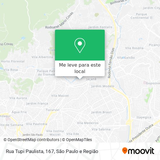 Rua Tupi Paulista, 167 mapa