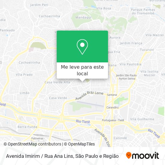 Avenida Imirim / Rua Ana Lins mapa