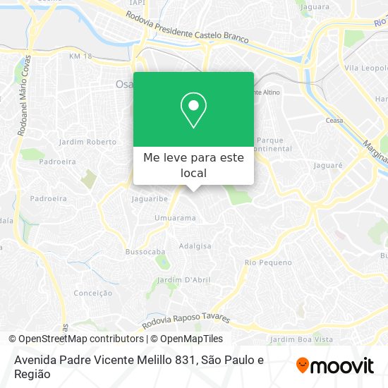 Avenida Padre Vicente Melillo 831 mapa