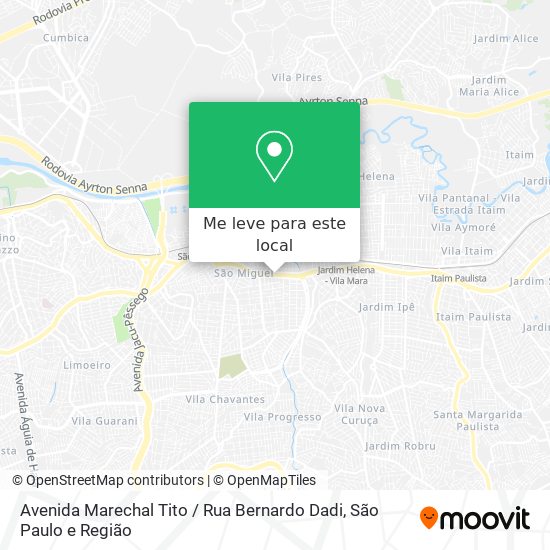 Avenida Marechal Tito / Rua Bernardo Dadi mapa