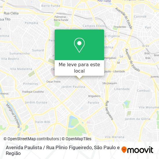 Avenida Paulista / Rua Plínio Figueiredo mapa