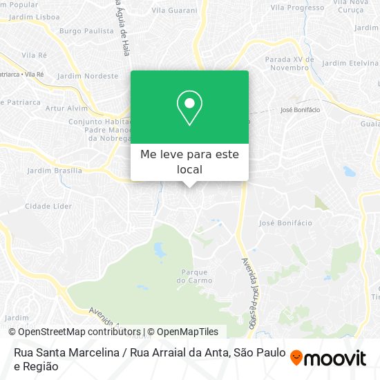 Rua Santa Marcelina / Rua Arraial da Anta mapa