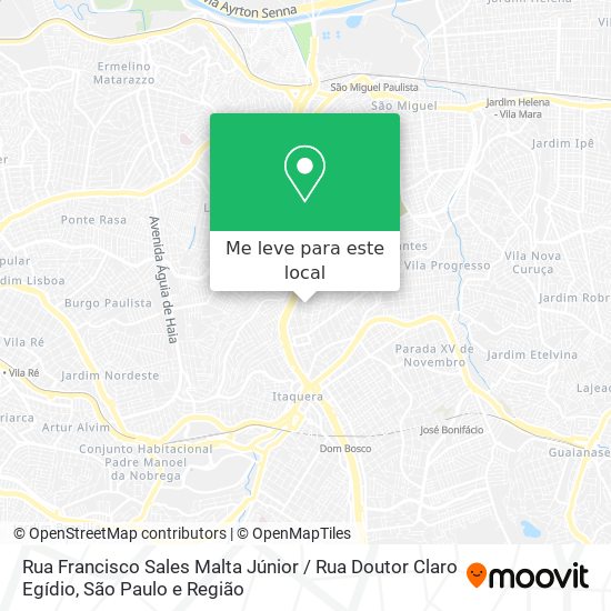 Rua Francisco Sales Malta Júnior / Rua Doutor Claro Egídio mapa