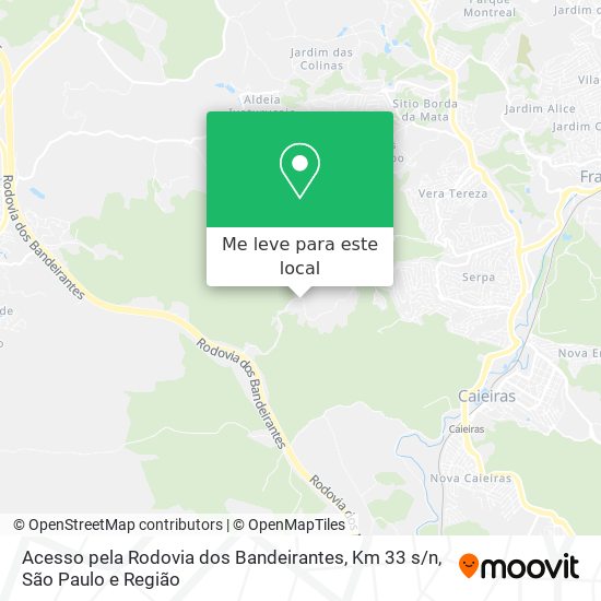 Acesso pela Rodovia dos Bandeirantes, Km 33 s / n mapa