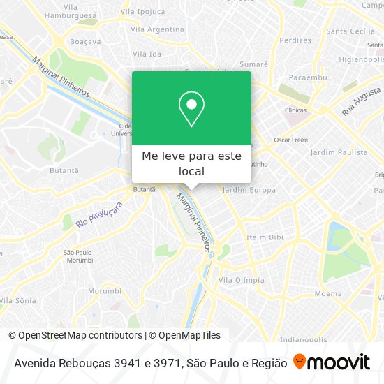 Avenida Rebouças 3941 e 3971 mapa