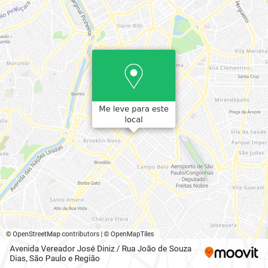 Avenida Vereador José Diniz / Rua João de Souza Dias mapa
