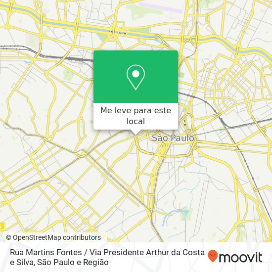 Rua Martins Fontes / Via Presidente Arthur da Costa e Silva mapa