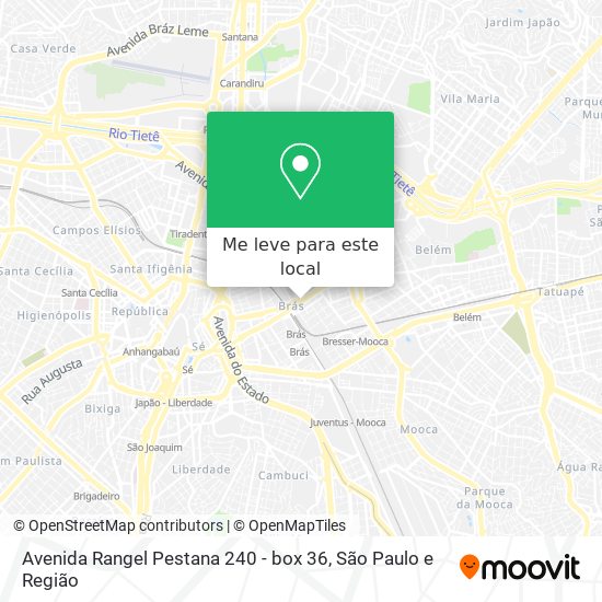 Avenida Rangel Pestana 240 - box 36 mapa