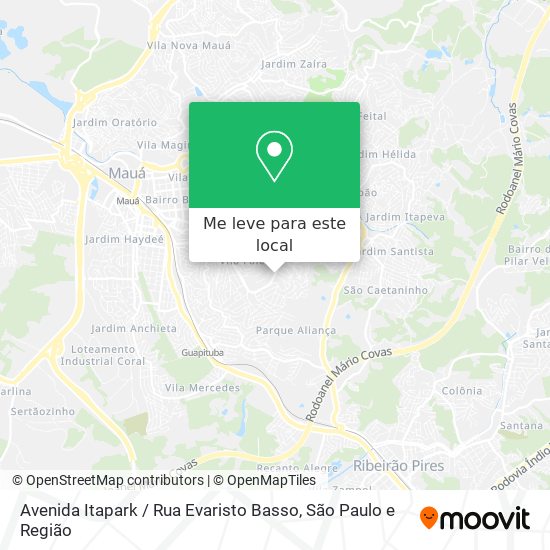 Avenida Itapark / Rua Evaristo Basso mapa