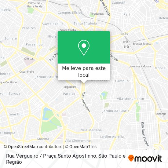 Rua Vergueiro / Praça Santo Agostinho mapa