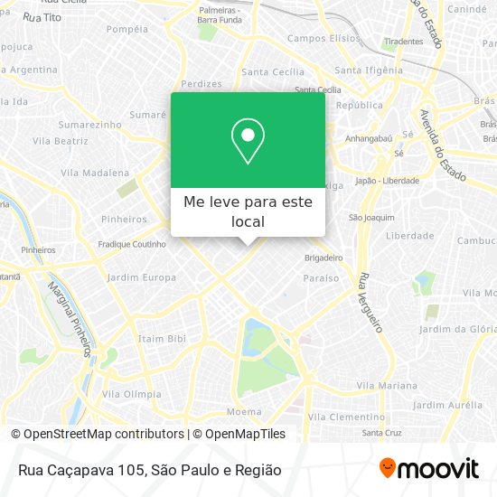 Rua Caçapava 105 mapa