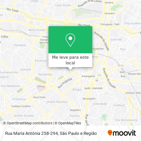 Rua Maria Antônia 258-294 mapa